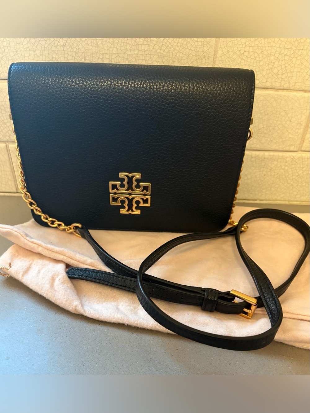 Tory Burch leather foldover crossbody bag